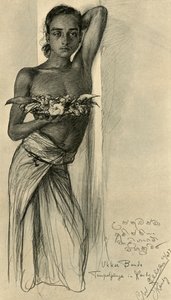 乌库-班达，年轻人在寺庙，康提，锡兰，1898。 作者 克里斯蒂安·威廉·艾尔斯