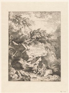 岩石景观，两个人物在石头上休息
迪特里希的作品（系列名称）
Oeuvre de C. G. E. Dietrich, Peintre de S. A. Electorale de Saxe（......）（作品上的系列名称）