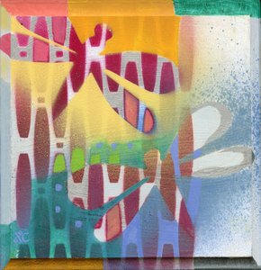 夏天的蜻蜓，2008 年（丙烯酸画板） 作者 克里斯蒂娜·萨吉