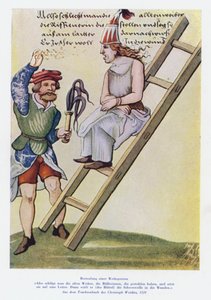 16世纪对女人的惩罚（彩色石版画） 作者 克里斯托夫（后）魏德兹