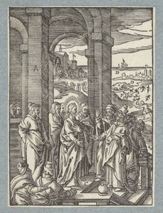法利赛人和文士祈求基督的神迹 作者 贝纳迪诺·帕塞里（Bernardino Passeri）