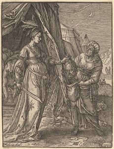 朱迪与霍洛芬尼的头颅 作者 Christoffel van Sichem I，根据 Hendrik Goltzius