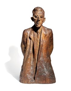 评论家亚瑟·宾兹的画像，约1926年（橡木） 作者 克里斯多夫·沃尔
