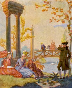 公园与废墟（Park Mit Ruine / Park with Ruins）（彩色石版画