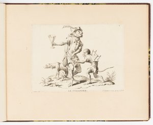 Plate 4, La Ptisanier (The Herbal Tea Seller)，Singeries ou différentes actions de la vie humaine représentées par des singes (Monkey Antics or Different Actions of Human Life represented by Monkeys) 作者 弗朗索瓦·菲利普·夏彭蒂埃
