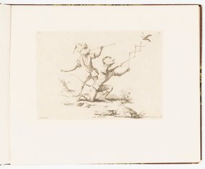 Plate 4, Le Zigzag (The Zigzag), Singeries ou différentes actions de la vie humaine représentées par des singes (Monkey Antics or Different Actions of Human Life represented by Monkeys) 作者 弗朗索瓦·菲利普·夏彭蒂埃