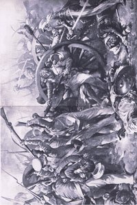 1843年2月17日的Meanee战役：枪支的战斗，1915年英国陆地和海上战役的插图