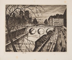 巴黎圣母院，Les Quais de Paris，出版。1931. 作者 克里斯托弗·理查德·怀恩·内文森