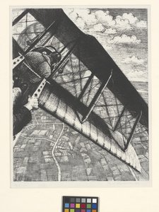 建造飞机：4,000 英尺的银行业务（石版画） 作者 克里斯托弗·理查德·怀恩·内文森