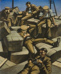 狗累了，约1916年（布面油画） 作者 克里斯托弗·理查德·怀恩·内文森