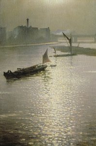 从滑铁卢桥：太阳爆发通过雾，c.1924 作者 克里斯托弗·理查德·怀恩·内文森