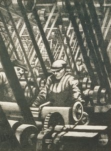 制造发动机，1917年（蚀刻和干点） 作者 克里斯托弗·理查德·怀恩·内文森