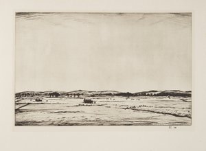 苏塞克斯唐斯，1926 年出版（蚀刻版画） 作者 克里斯托弗·理查德·怀恩·内文森