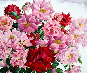 红玫瑰和粉红玫瑰，2008年（纸上写着）