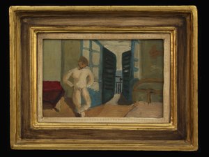 男孩在卧室，c.1920 作者 克里斯托弗·伍德
