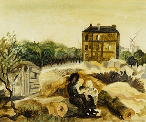 帕西（Passy）的小棕屋（Little Brown House），约1928年（画布上的油画） 作者 克里斯托弗·伍德