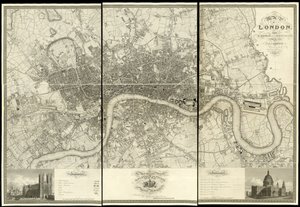 根据 1824 年实际勘测绘制的伦敦地图 作者 克里斯托弗和约翰 (fl.1821 40) 格林伍德