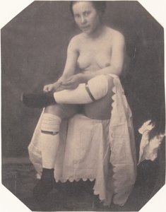[女性裸体]，约1855年。 作者 路易斯·阿道夫·亨伯特·德·莫拉尔 (Louis Adolphe Humbert de Molard) 的圈子。
