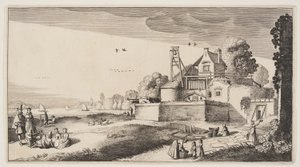 河边堡垒前的漂白田，选自 Landscapes (Playsante Lantschappen)
