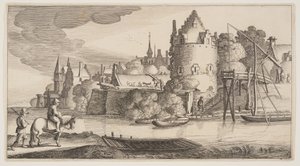 坐落在河边的小镇，选自 Landscapes (Playsante Lantschappen)