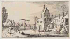 河边的村庄，选自《风景》（Playsante Lantschappen） 作者 克拉斯·扬什·维舍尔二世
