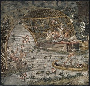 Palestrina的尼罗河马赛克，第3个岑。公元前