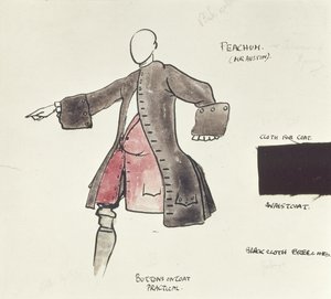 1921年“乞丐歌剧”中Peacham的服装设计（笔，墨水和纸上写字）