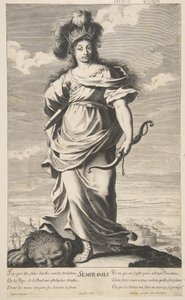 世界七大奇迹中的塞米拉米斯，约1639-40（蚀刻和雕刻）。 作者 克洛德（后）维尼翁