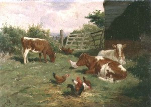 休息（布面油画，铺在面板上）（一对见70859）。 作者 克劳德·卡登（Claude Cardon）
