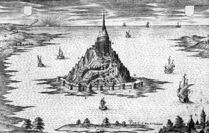诺曼底的圣米歇尔山（法国），夏斯蒂永的版画 作者 克劳德沙斯蒂永