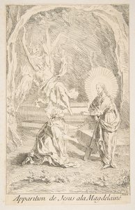 基督向玛利亚-马格德伦显现：Claude Gillot, Jacques Gabriel Huquier.