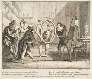 皮埃罗和Scaramouche展示Harlequin的画像：Claude Gillot, Jacques Gabriel Huquier.