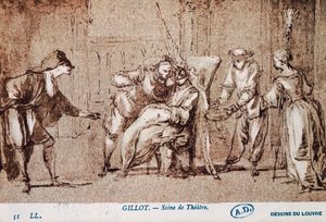 戏剧表演，克劳德·吉洛（Claude Gillot，1673-1722 年）绘画。 法国 作者 克劳德·吉洛特