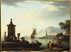 热那亚港口景观，1773年 作者 克劳德·约瑟夫·韦尔内