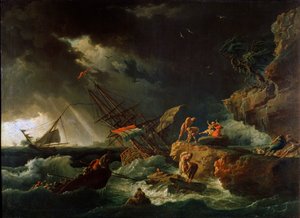 1740年代海上风暴。 作者 克劳德·约瑟夫·韦尔内