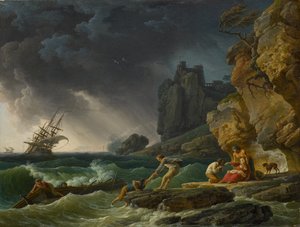 风雨如磐的海与沉船，1780年 作者 克劳德·约瑟夫·韦尔内