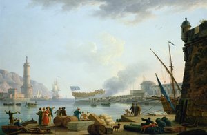 1781年在港口口发射军舰 作者 克劳德·约瑟夫·韦尔内