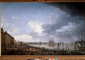 波尔多港画作 Joseph Vernet (1714-1789) 18 世纪巴黎海洋博物馆 作者 克劳德·约瑟夫·韦尔内