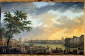 拉罗谢尔港的景色 Joseph Vernet (1714-1789) 1762 年画作，巴黎，海洋博物馆 作者 克劳德·约瑟夫·韦尔内