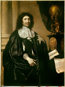 让-巴蒂斯特（Jean-Baptiste）-科尔贝尔（1619-1683）的肖像 路易十四的大臣 克劳德-勒菲弗尔（1632-1675）的绘画。1666年，太阳。1,3x0,96米--路易十四的大臣让-巴蒂斯特（Jean-Baptiste）-科尔贝尔（1619-1683）的肖像。克劳德-勒夫的画作