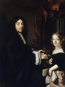 风琴家查尔斯·库珀林与女儿的肖像1638-1678 作者 克劳德·勒费弗