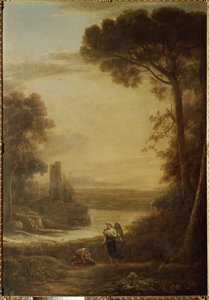 风景与托比 (Tobit) 和大天使拉斐尔 （1639 年，布面油画） 作者 克劳德·洛兰