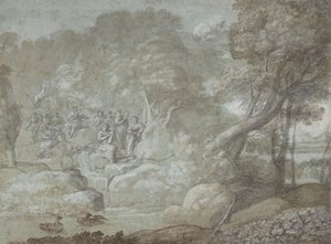 有阿波罗和缪斯女神的风景，1674年。 作者 克劳德·洛兰