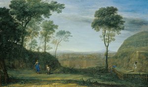 基督向抹大拉的圣玛丽亚显现的风景画（"Noli me tangere") 作者 克劳德·洛兰