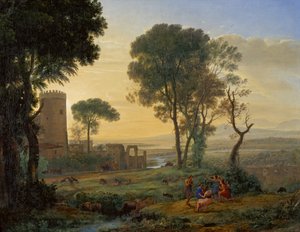 逃往埃及的风景，约1646年。 作者 克劳德·洛兰