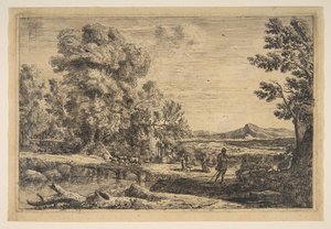 丽贝卡和埃利泽，ca。 1638-41。 作者 克劳德·洛兰