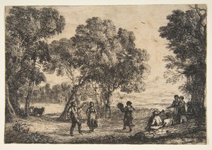 乡村舞蹈小碟，约。 1637。 作者 克劳德·洛兰