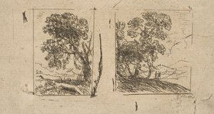 两幅风景画》，约1630年。 作者 克劳德·洛兰