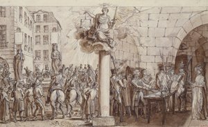 寡妇Morin和她的女儿Angelique Delaporte在Conciergerie受到惩罚，因为1812年签名暴力（敲诈，墨水和洗漱）敲诈勒索罪 作者 克劳德·路易·德斯赖斯