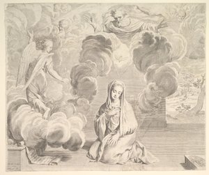 天使报喜，1666年。 作者 克劳德·梅伦